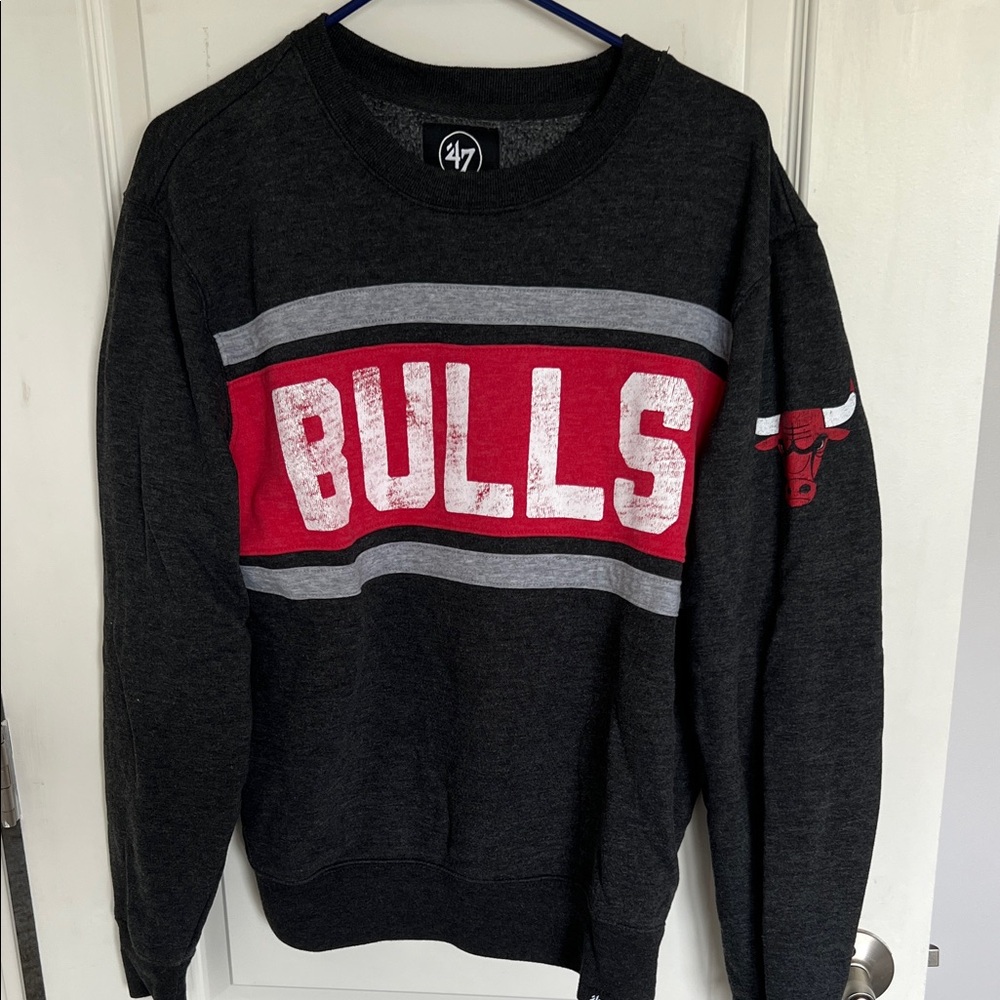 47 Men's Charcoal and Red Bulls Crewneck Sweater